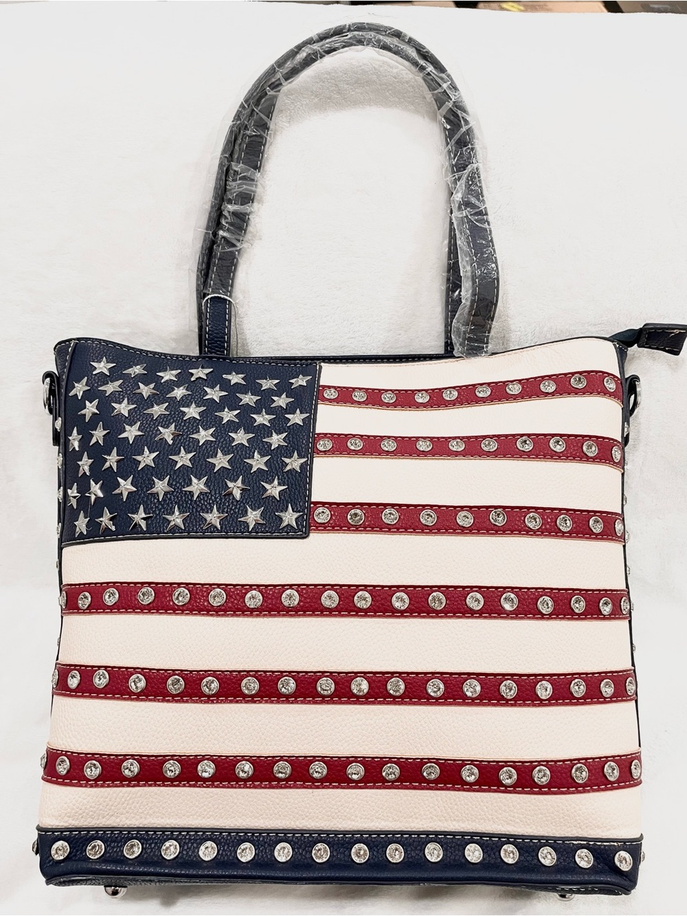American Flag Rhinestone Conceal Carry Large Crossbody/Handbag NEW - Picture 7 of 14